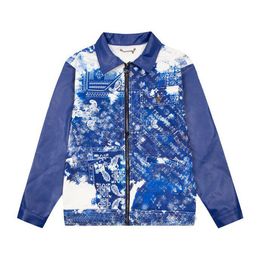 Men's plus size Outerwear & Coats High Street Hip Hop Street Denim Jacket Letter Embossed Workwear Jacket k39s1a