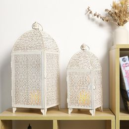 Candle Holders 3Pcs Metal Holder Vintage Decorative Lantern Hanging With Hollow Pattern For Home Decor Indoors Outdoors