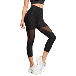 Women's Pants Summer Mesh Seamless Sport Leggings Women Pant Elastic Capris Running Long Trouser Crop Gym Fitness Tights Female