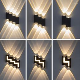 Wall Lamp Indoor Outdoor Double Illuminate Aluminium LED Lamps Waterproof Garden Yard Sconce AC85-265V Bathroom Stairs Lights