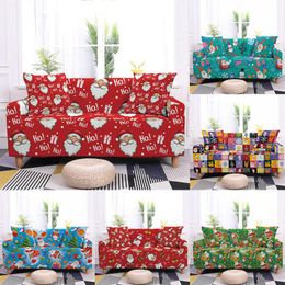 Chair Covers Stretch Sofa Cover Elastic Xmas Doll Couch 1/2/3/4 Seater Anti-Slip Protector For Living Room Decor Christmas Gifts