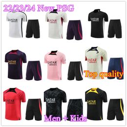 2023 PSGs Tracksuits Men and kids Short sleeved suit Training suit 22/23/24 NEW Paris Sportswear soccer Jersey kit uniform chandal sweatshirt Sweater set Top quality