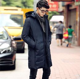 Men's Down Winter Jacket White Duck Coats Black Warm Slim Jackets Men Hooded Mens Outerwear Coat Plus Size WXF146 S