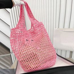 2023 Straw Beach Bags Designer Bag Shoulder Tote Bag Handbag Woman Summer Hollow-Out Totes Trriangle Embroidery Letter