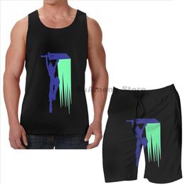 Men's Tracksuits Summer Funny Print Men Tank Tops Women Cloud Strife Beach Shorts Sets Fitness Vest