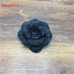 Decorative Flowers HappyKiss 1pcs Flower Hair Jewerly Bride Clip Accessories For Women Wedding Brooch Black Crafts & Wreaths