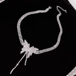 Pendants Real Zircon Necklace For Women 925 Silver Butterfly Cute/Romantic Wedding Party Chokers Necklaces Fashion Gifts Jewelry