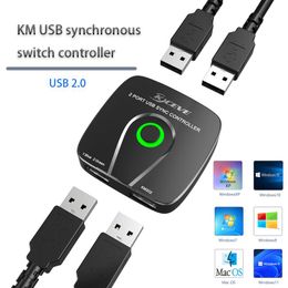 Switches KM USB synchronous switch controller support Windows Linux android Plug and Play KVM Switcher USB HUB share USB keyboard mouse