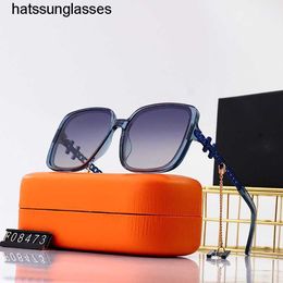 2022 Glasses Polarised Women Fashion Net Red Sunglasses with Chain Street Shot Large Frame Large Face Slim Sunglasses two for one
