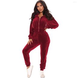 Women's Two Piece Pants Autumn Winter Woman 2 Sets European Style Casual Sweatsuit Fashion Pant Set Tracksuit