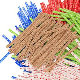 Gift Wrap 100Pcs/set Multcolor Kraft Paper Twist Ties Candy Lollipop Sealing Tie Cake Baking Wrapping Supplies Wedding