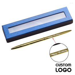 High Quality Metal Engraved Ballpoint Pen Customised Logo Gel Pens Office & School With A Box Stationery Gift Business