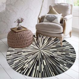 Carpets Geometric Striped Rugs Black And White Gray Simple Abstract Pattern Round Carpet Study Computer Tables Chairs Mats Door Floo