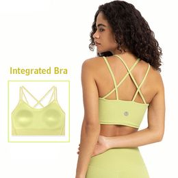 Yoga Bra Fashion Sports Underwear For Women's Fitness Sexy And Beautiful Back Top Regular Integrated Bra Pad 2023 New VELAFEEL