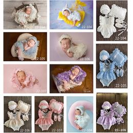 Keepsakes born Baby Pography Props 0-3M Baby Pography Clothes Suit HatPillowShoesJumpsuit 4pcs 230526