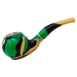 Cool Hand Colourful Silicone Pipes Portable Petal Style Glass Philtre Nineholes Screen Spoon Bowl Herb Tobacco Cigarette Holder Hookah Waterpipe Bong Smoking DHL