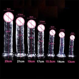 Sex Toy Massager Realistic Dildo for Women Silicone Beginner Clear with Strong Suction Cup Hands-free Play Adult Masturbator g Spot Adult products