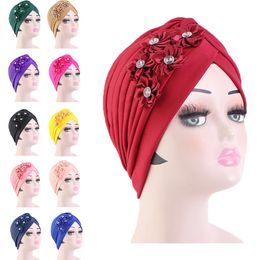 New Fashion Solid Color Flower Muslim Turban Scarf Women Islamic Inner Hijab Caps Arab Wrap Head Femme Musulman Turbante Mujer