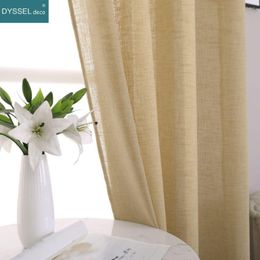 Curtain Elegant Natural Linen Tulle Voile Solid Sheer Window Treatments Rod Pocket Grommet For Livingroom Bedroom Kitchen