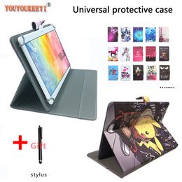 Case Universal Tablet Case For Teclast P20HD 10.1inch Flip Stand Magnetic Print PU Leather Cover Sleeve Funda For P10S/T30/M30+gift