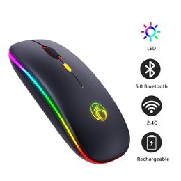 Mice Wireless Mouse Bluetooth RGB Rechargeable Mouse Wireless Computer Silent Mause LED Backlit Ergonomic Mouse For xiaomi Laptop PC