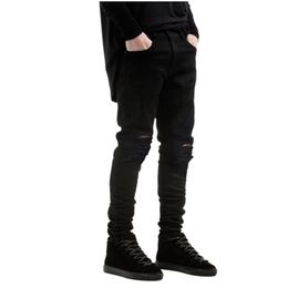 Men's Jeans Men Black Ripped Skinny Hip Hop Swag Denim Scratched Biker Joggers Pants Designer TrousersMen's Men'sMen's