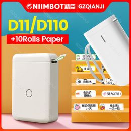 Printers Niimbot D101 Thermal Label Printers Classic Mini Inkless D110 Bluetooth Wireless Thermal Cable Jewellery Label Maker with Papers