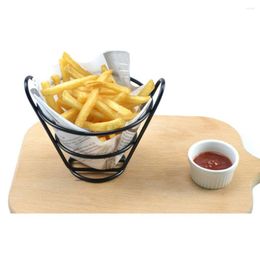 Dinnerware Sets Container French Fry Holder Metal Car And Sauce Popcorn Boxes Fries Cone Basket