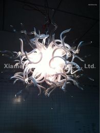 Chandeliers LED Light Source Indoor Art Decorative Dale Style White Colored Hand Blown Murano Glass Chandelier Lamp