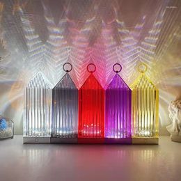 Table Lamps LED Acrylic Crystal Lamp Modern Lantern Rechargeable Restaurant Decorative Night Lights