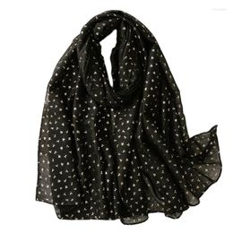 Scarves Small Fresh Plain Scarf Balinese Yarn Cotton Linen Hand Female Gilded Bean Sprout Curling Thin Shawl