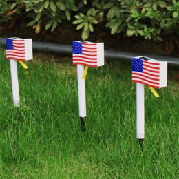 Garden Decorations Solar Lights Outdoor US Flag Solar Banner IP65 Waterproof LED Lamp Decorative Garden Patio Pathway Deck Yard Q122