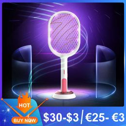 Other Home Garden 3000V Electric Mosquito Swatter 1200mAh USB Rechargeable Home Fly Bug Zapper Racket Inserts Killer Drop 230526