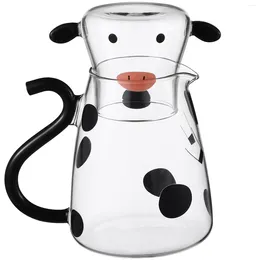 Dinnerware Sets Household Kitchen Cartoon Kettle With Cup Water Pitcher Pot Glass Tea