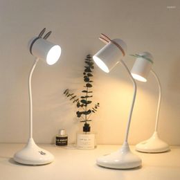 Table Lamps USB DC LED Night Light Reading Book Desk Clip Lamp Rechargeable Battery Dimming Lighting Holder Bedroom