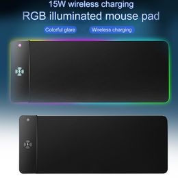 Rests 10W RGB Gaming Mouse Mat Multifunctional Wireless Charging Rubber Noslip Computer Mousepad Colourful Luminous for Home Office