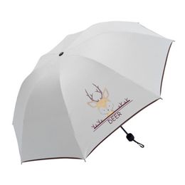 Umbrellas Anti-UV Umbrella 8 Bones Sunshade Black Rubber Cloth Furl Accessories Garden Courtyard Rainy Day