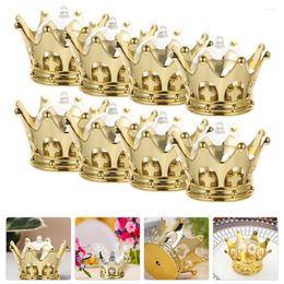 Gift Wrap 8 Pcs Wedding Crowns Box Glitter Party Boxes Clear Container Candy Princess Organizer Wrapping Bags Storage