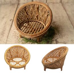 Keepsakes Baby Sofa born Pography Props Handmade Vintage Rattan Chair Baby Bed Girl Boy Pography Props born Po Posing Props 230526