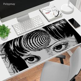 Rests Junji Ito Horror Comic Large Mouse Pad PC Desktop Carpet Gaming Mousepad Antislip Gamer Keyboard Table Mats Locking Edge LOL