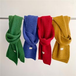 Scarves Fashion Woollen Yarn Neck Scarf For Women Winter Design Solid Knitted Female Neckercheif Warm Shawl Bufanda Muffler 2023