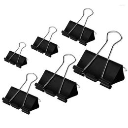 Binder Clips Paper Clamps Assorted Sizes 100 Count (Black) X Large Medium Small And Micro 6 In One P