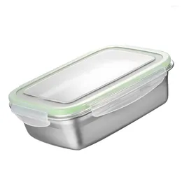 Dinnerware Sets Stainless Steel Lunch Box Sealing Crisper Container For Home Office (Green 350ML)