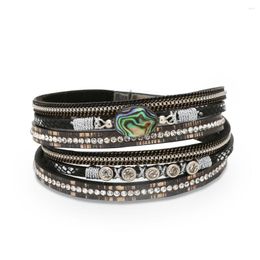 Link Bracelets Women's Bracelet Creative Abalone Shell Water Diamond Magnet Buckle Temperament Personalized Jewelry
