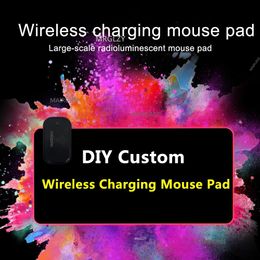 Rests DIY Custom RGB Wireless Charging LED Mouse Pad Charger Mat Game Accessories Backlit Gaming MousePad Typec Interface Carpets Rugs