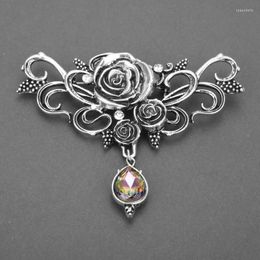 Brooches Dongsheng Vintage Flower Rose Pins Gothic Vampire Jewellery Halloween Gifts Women Brooch Crystal Lapel Pins-40