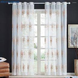 Curtain Luxury Embroidery Tulle Curtains For Kitchen Elegant Sheer Living Room Window Screen Finished Yarn Voile Drapes