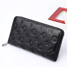 Moda Siyah empreinte kadın debriyaj bayan bayanlar uzun cüzdan pu deri tek fermuarlı cüzdanlar klasik çanta 60017 çanta kartlıklı çanta