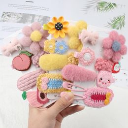 Hair Accessories Child Clip Set Does Not Hurt Plush Side Girl Flower Bangs Barrette Headwear BB Hairpin