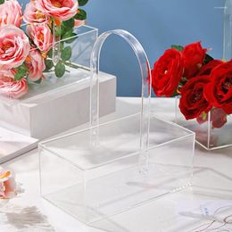 Vases Multipurpose Acrylic Flower Box Simple To Clean Non-slip Bottom Storage Rounded Corners